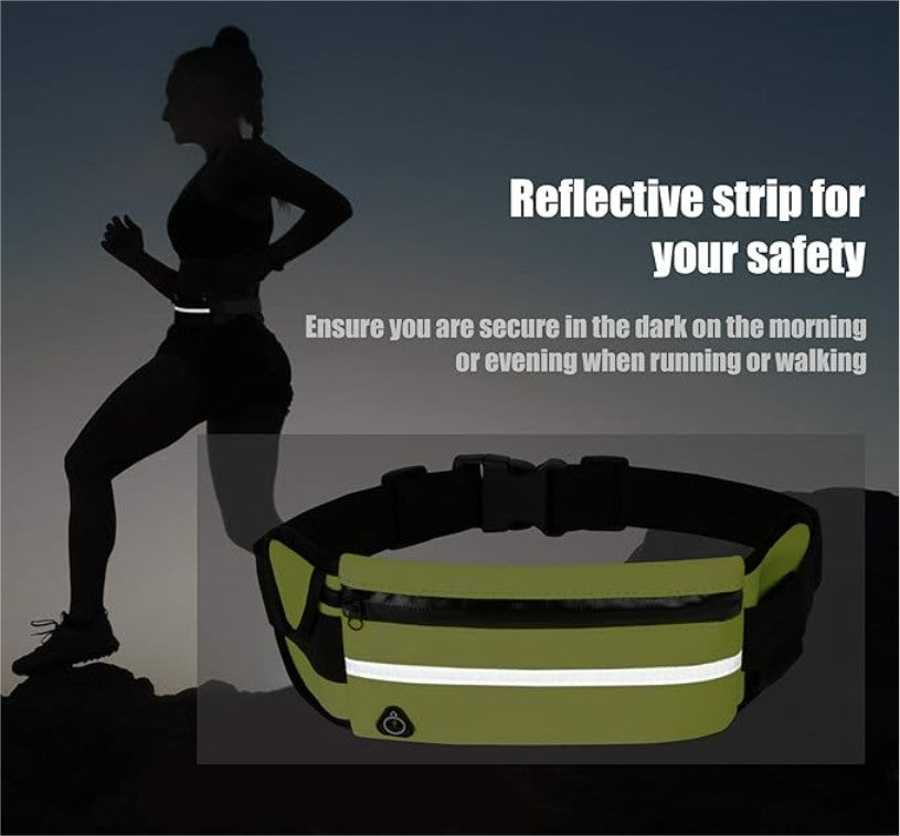 Running Belts for Women Waterproof Running Waist Bag Phone Holder Adjustable Sports Belt Bag with Headphone Port